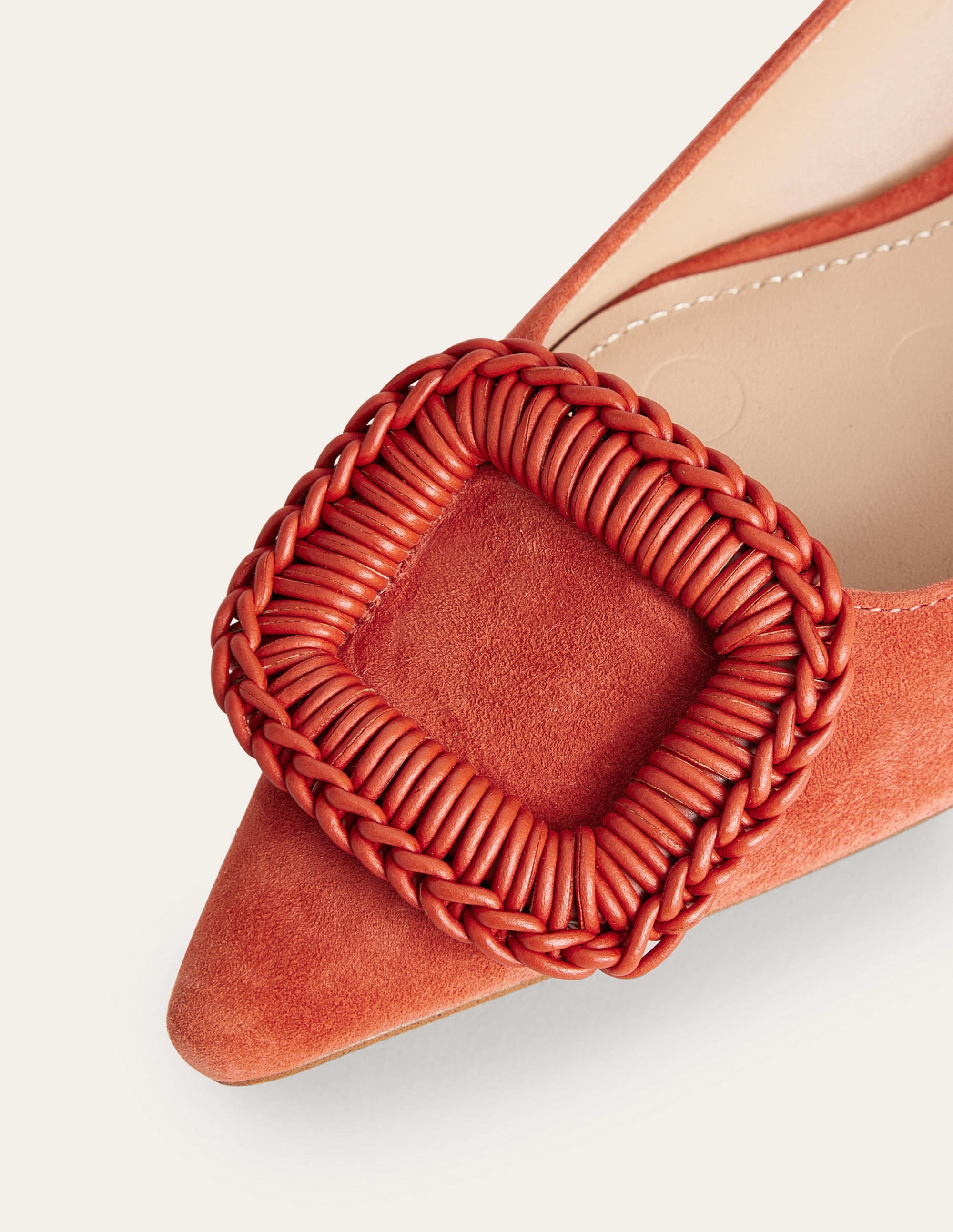 Pointed Ballet Flats-Tomato Suede - Image 3