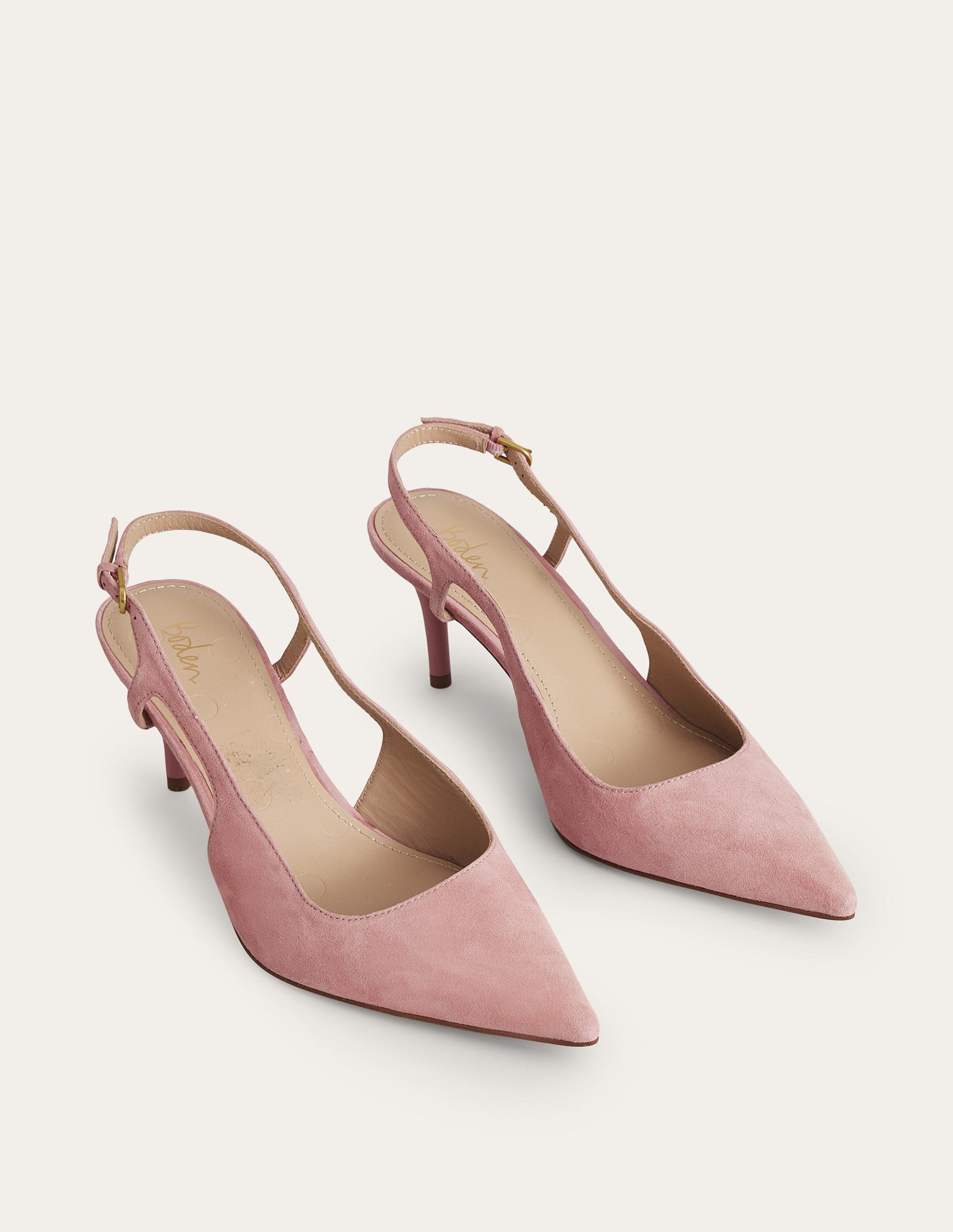 Cut Out Sling Back Heels-Blush Kid Suede-4