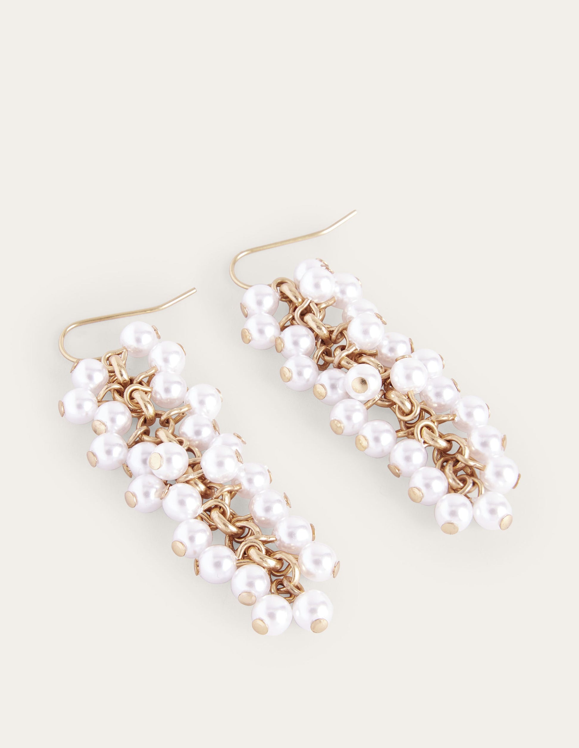 Beaded Drop Earrings-Pearl-2