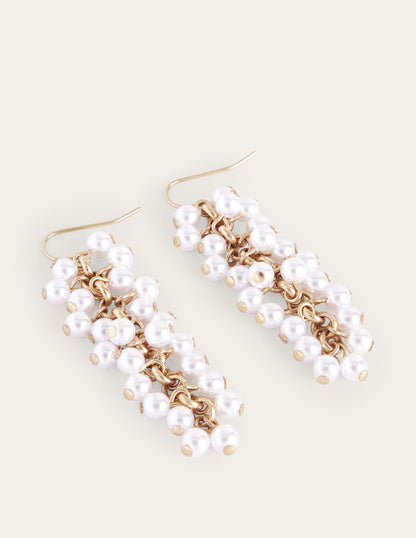 Beaded Drop Earrings-Pearl-2