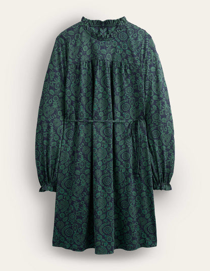 Easy Yoke Mini Jersey Dress-Broad Bean, Tropic Charm-6