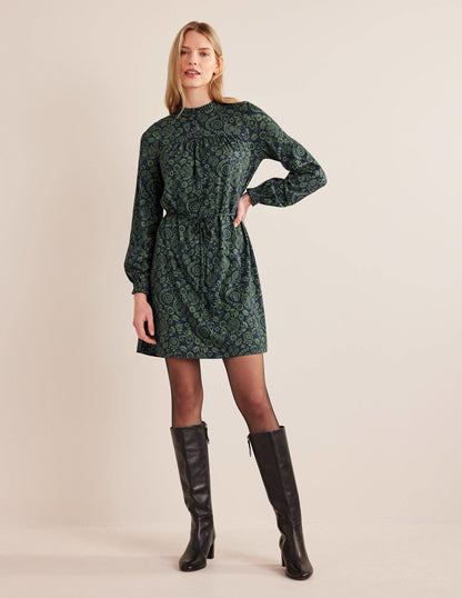 Easy Yoke Mini Jersey Dress-Broad Bean, Tropic Charm-1