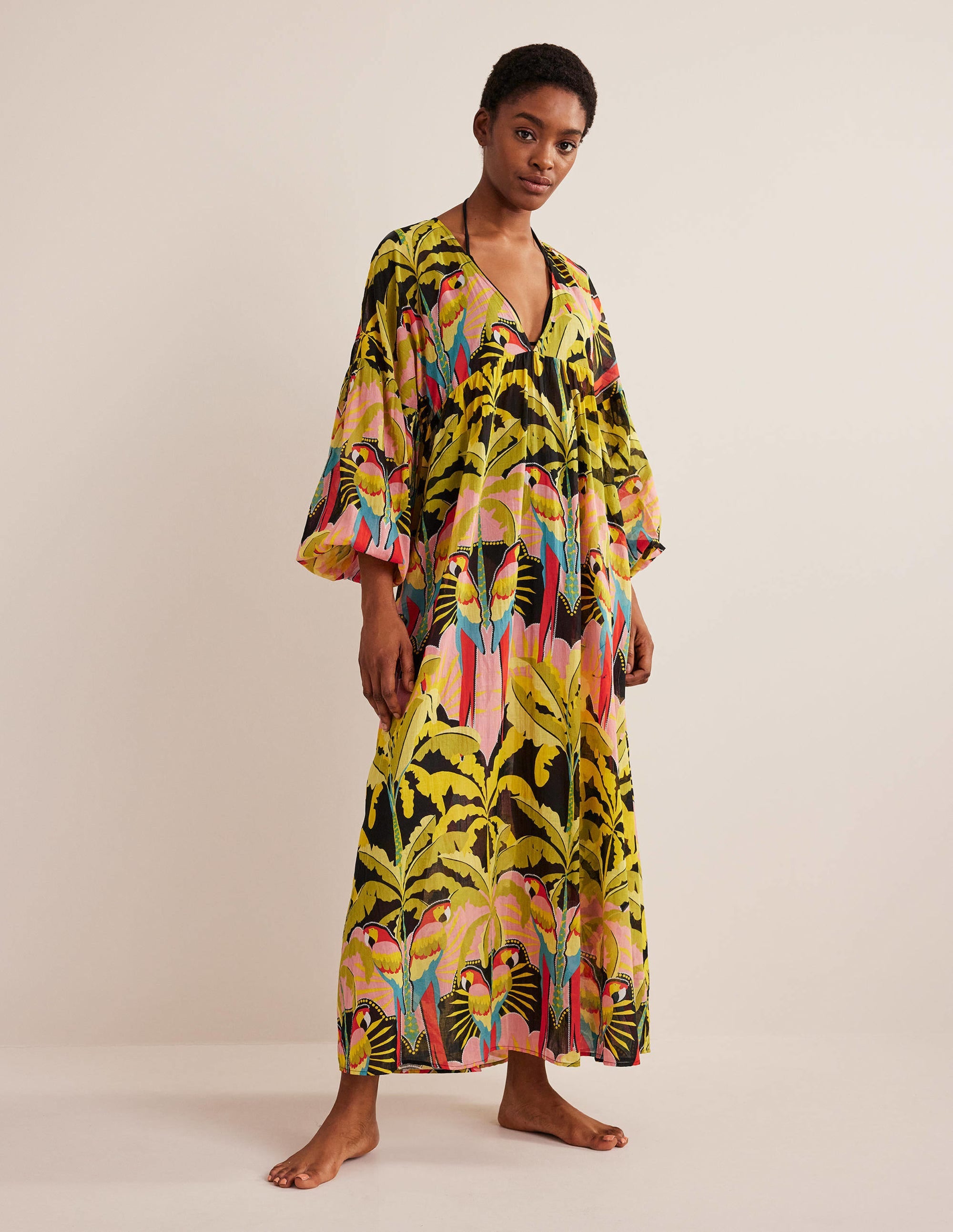 Sarah Maxi Kaftan Dress-Multi, Paradise Parrot - Image 1