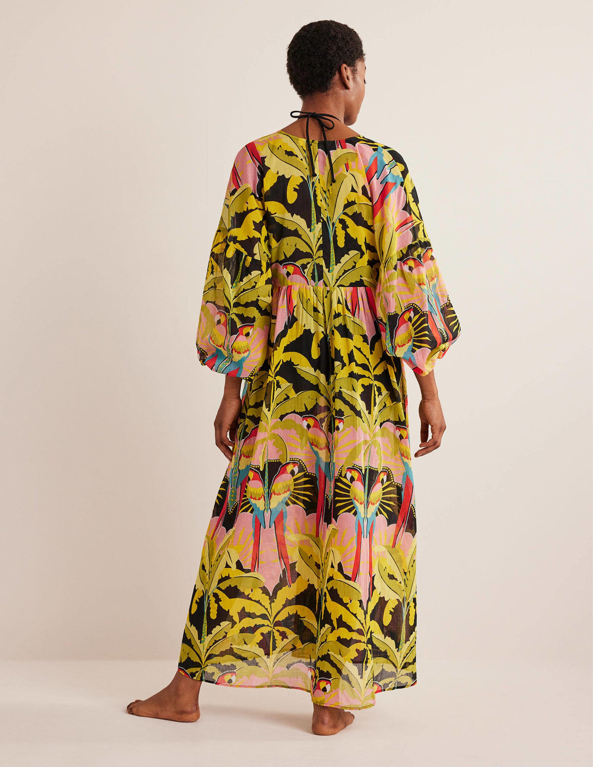Sarah Maxi Kaftan Dress-Multi, Paradise Parrot - Image 3