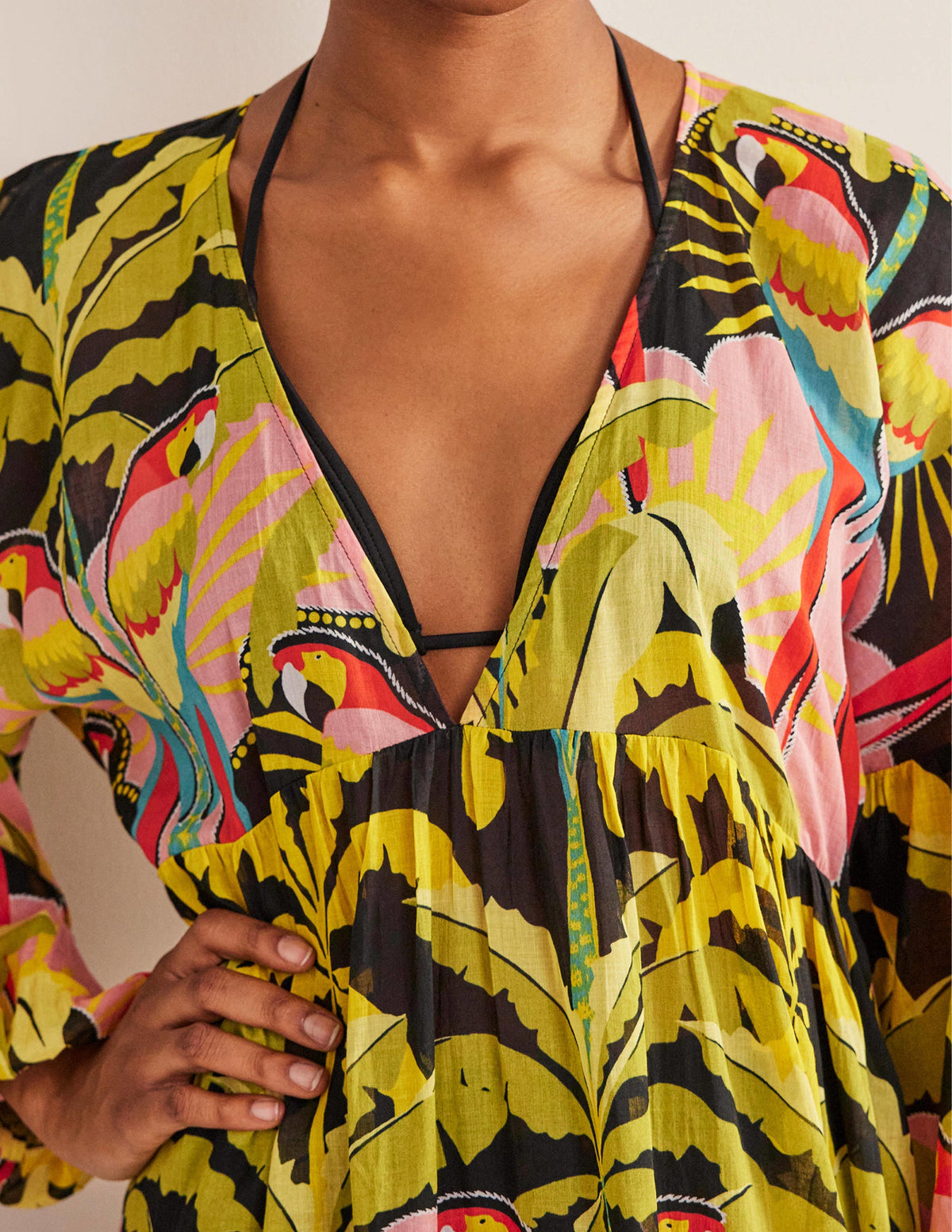 Sarah Maxi Kaftan Dress-Multi, Paradise Parrot - Image 5