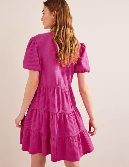 Jersey Seersucker Dress-Rose Violet-3