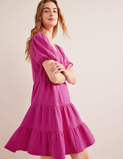 Jersey Seersucker Dress-Rose Violet-4