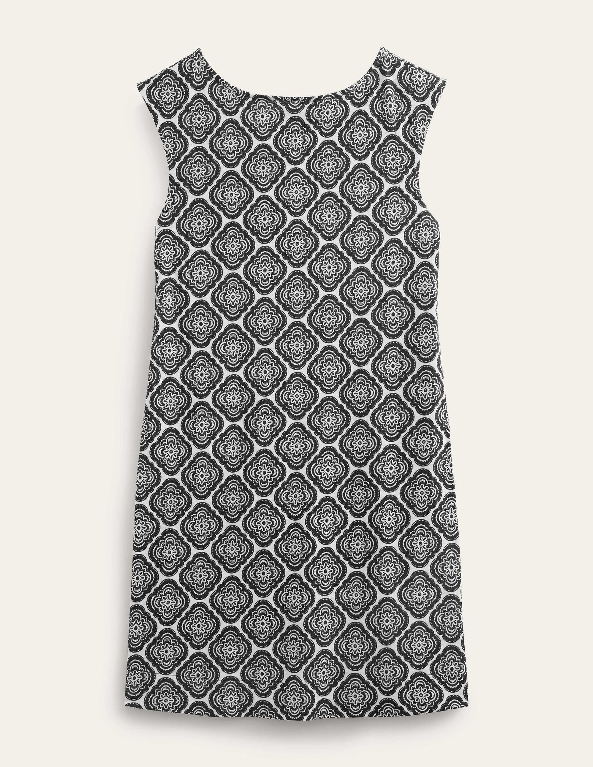 Sleeveless Jersey Shift Dress-Black, Botanic Blush-6