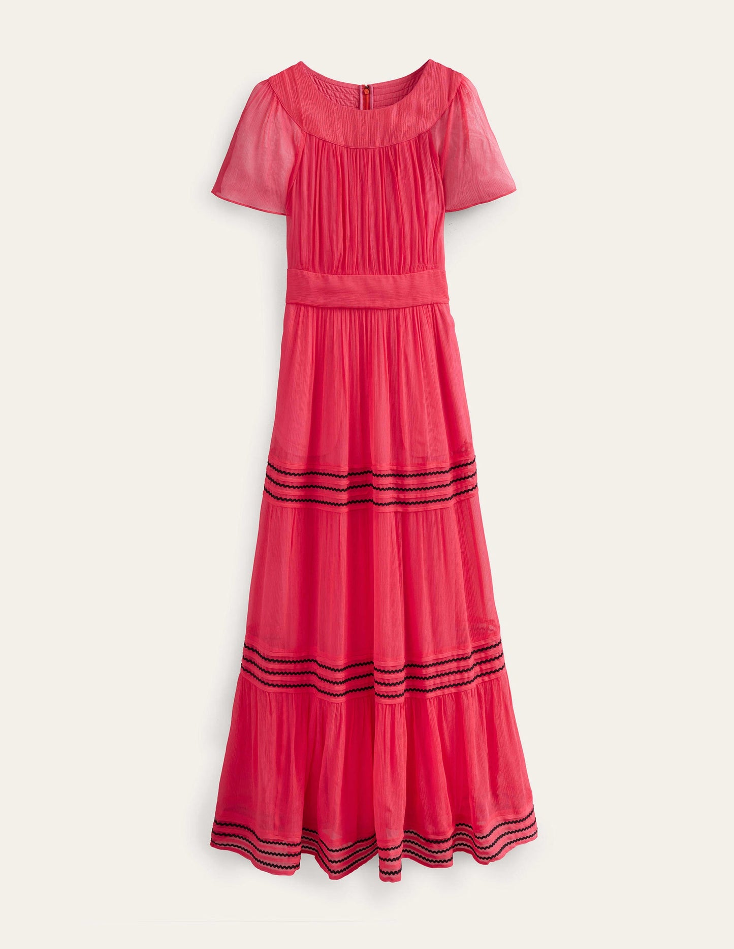 Trim Detail Maxi Dress-Hibiscus