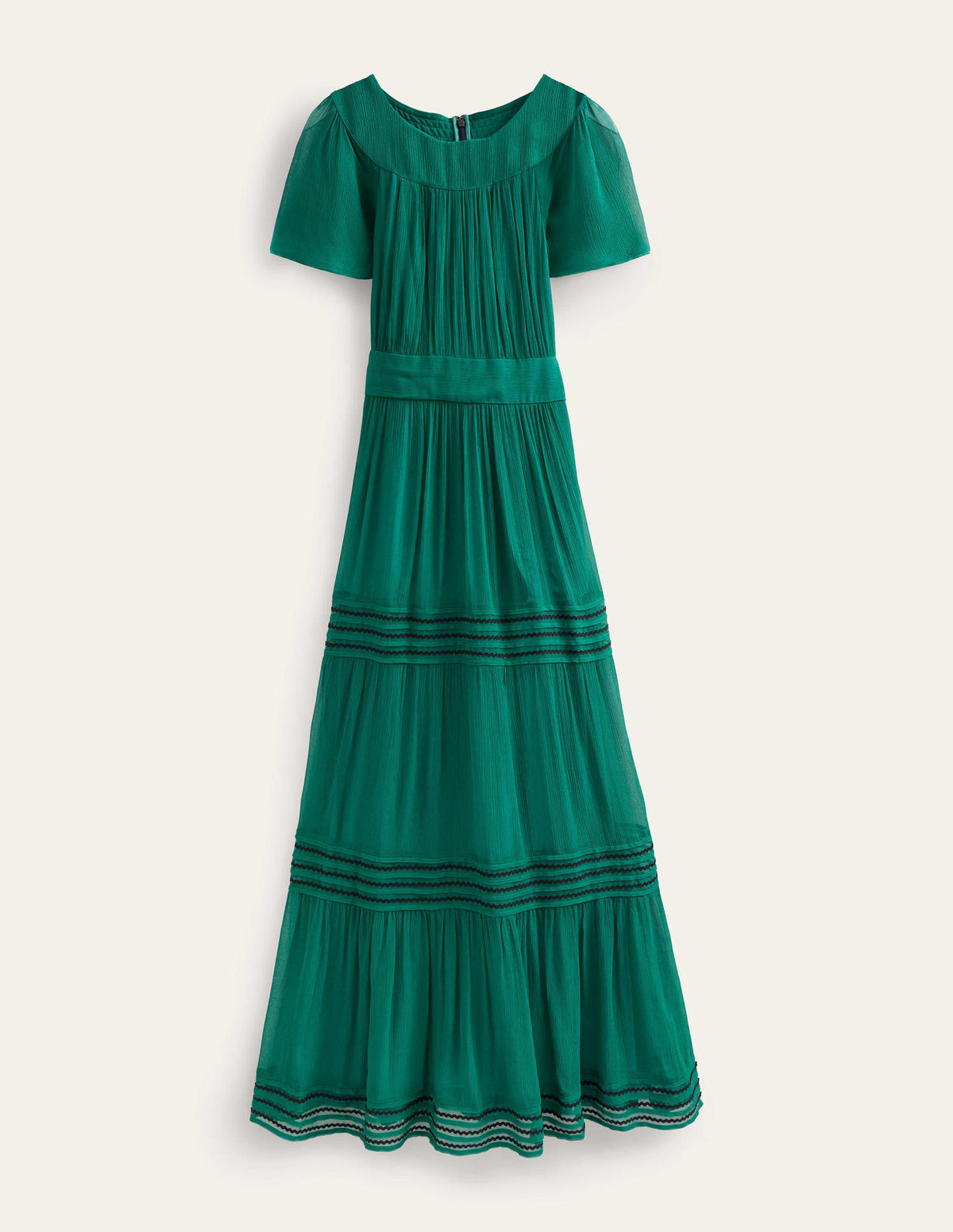 Trim Detail Maxi Dress-Deep Forest-5