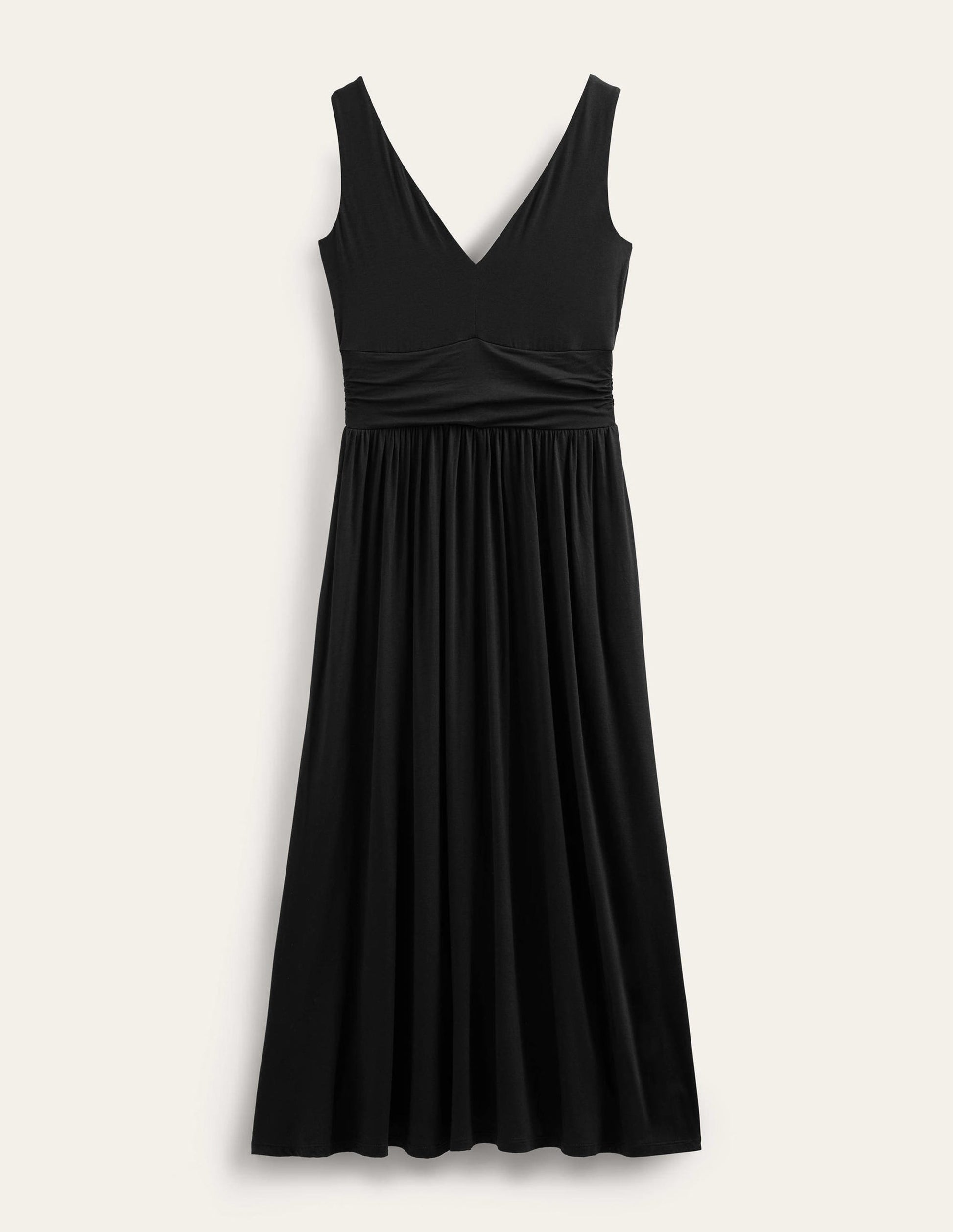 Sleeveless Jersey Maxi Dress-Black-5