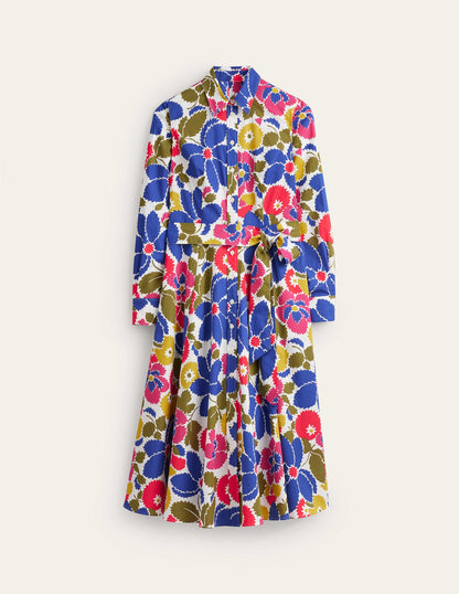 Amy Cotton Midi Shirt Dress-Multi, Bloomsbury Pop-8
