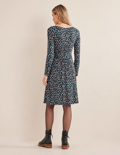 Abigail Jersey Dress-Seaweed, Painterly Stroke-3