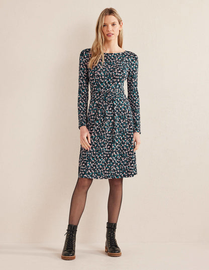Abigail Jersey Dress-Seaweed, Painterly Stroke-4
