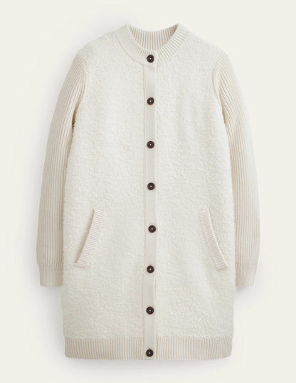 Cosy Boucle Coatigan-Warm Ivory-5