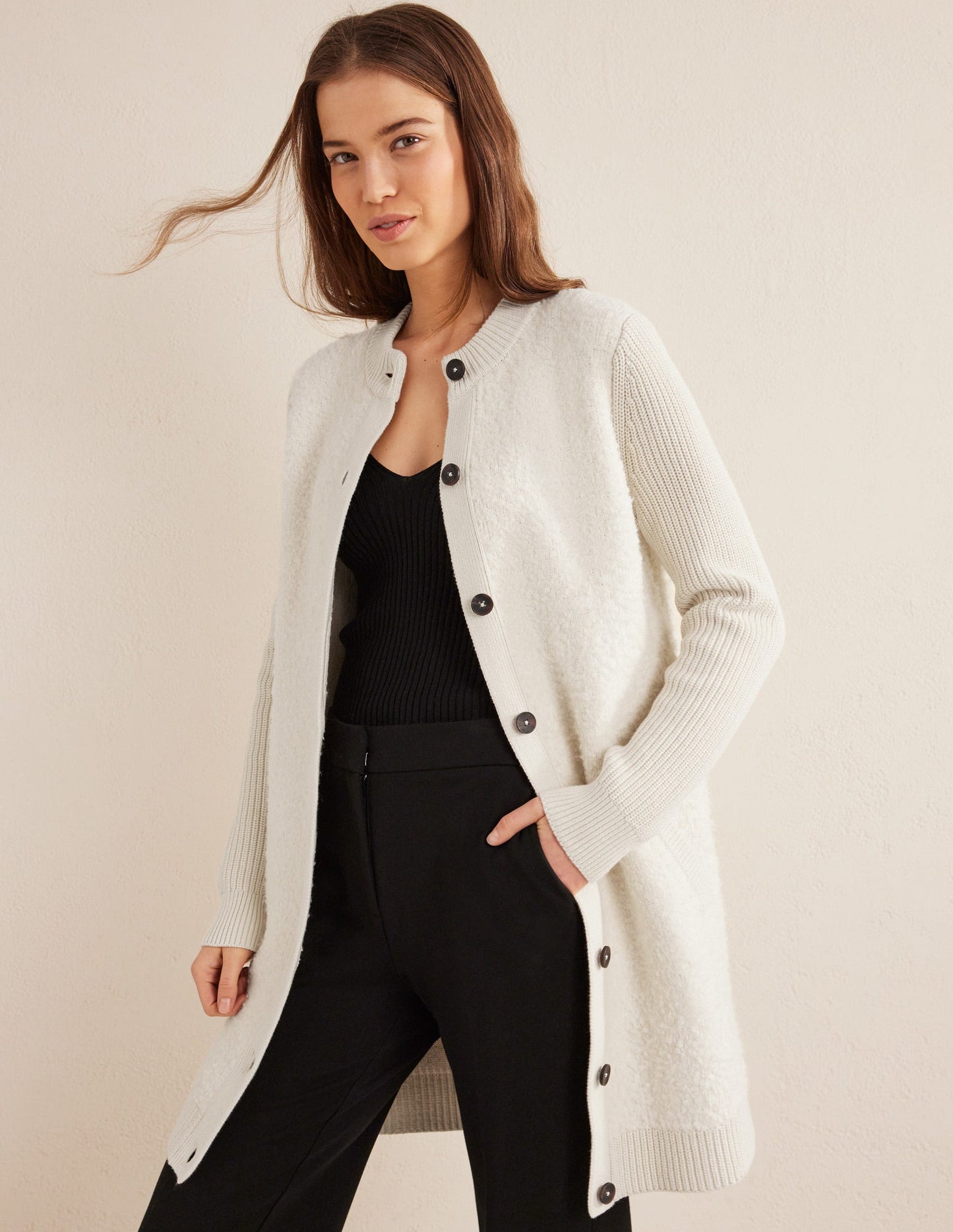 Cosy Boucle Coatigan-Warm Ivory