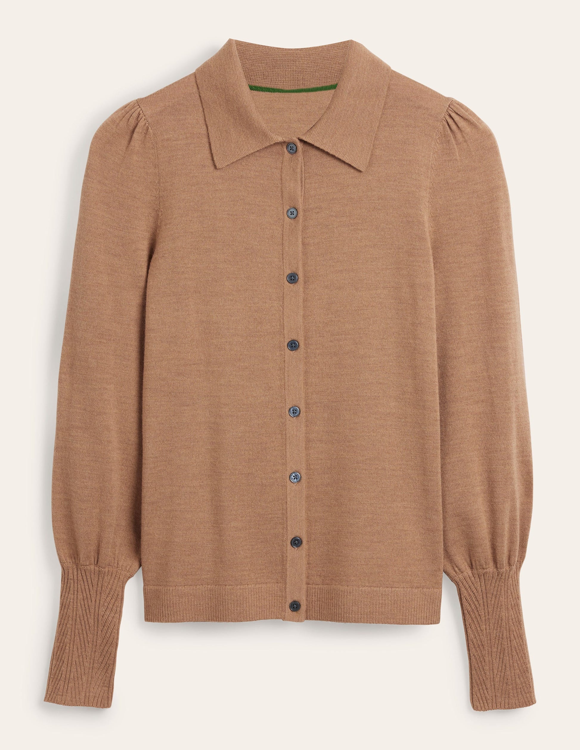 Merino Detail Cuff  Shirt-Camel Melange-6