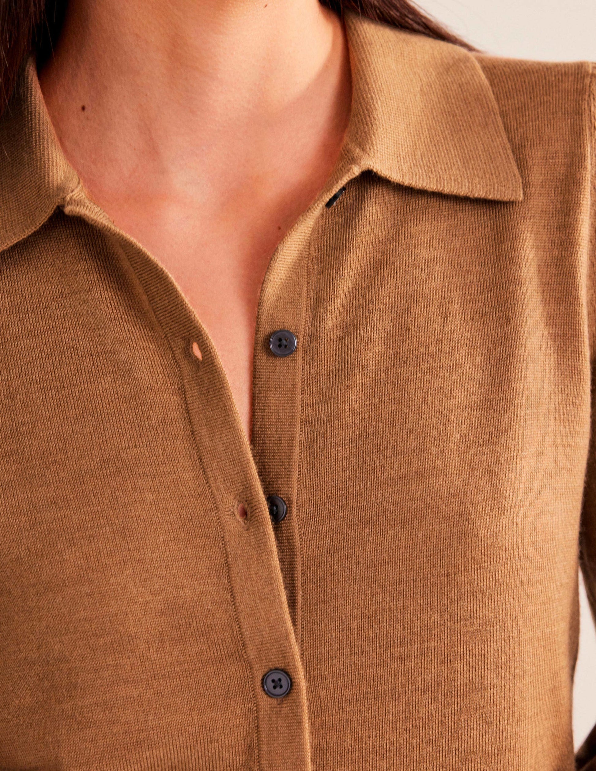 Merino Detail Cuff  Shirt-Camel Melange-4