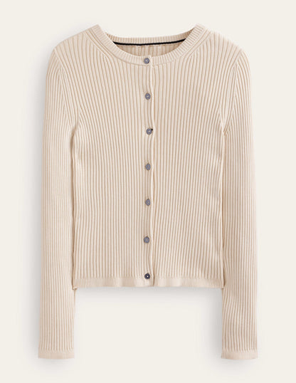 Ribbed Detail Cardigan-Rope-5