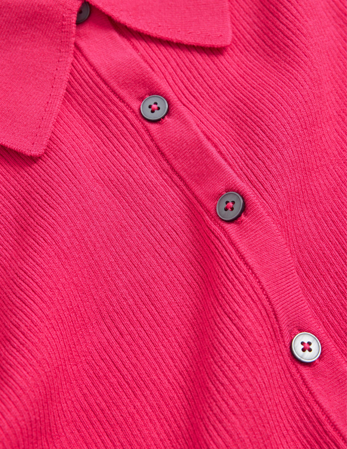 Ribbed-Knit Fitted Shirt-Virtual Pink - Image 5