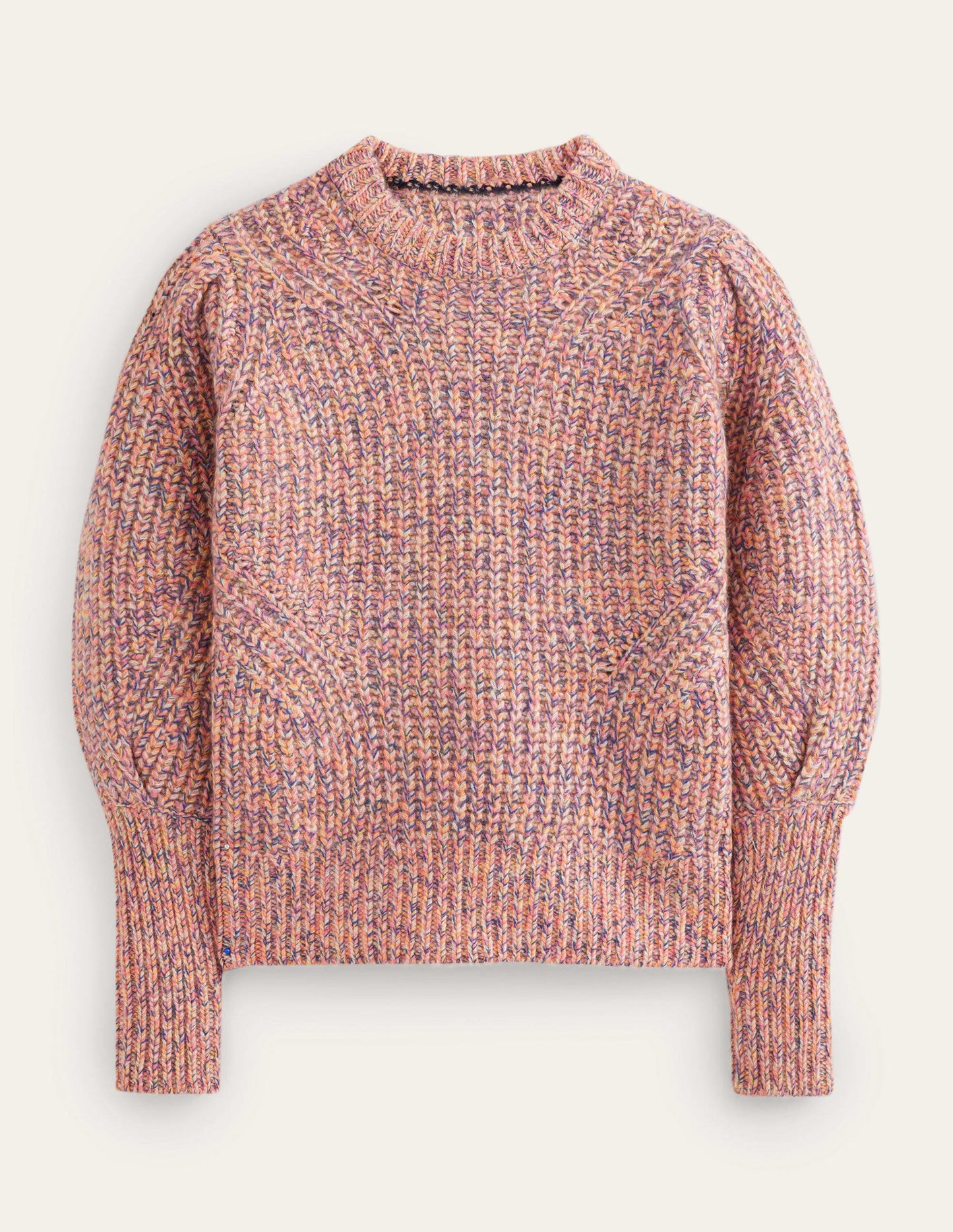 Chunky-Rib Cashmere Jumper-Dusky Rose Marl