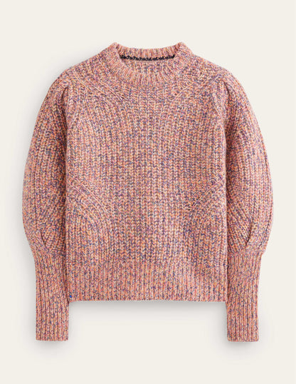 Chunky-Rib Cashmere Jumper-Dusky Rose Marl-6