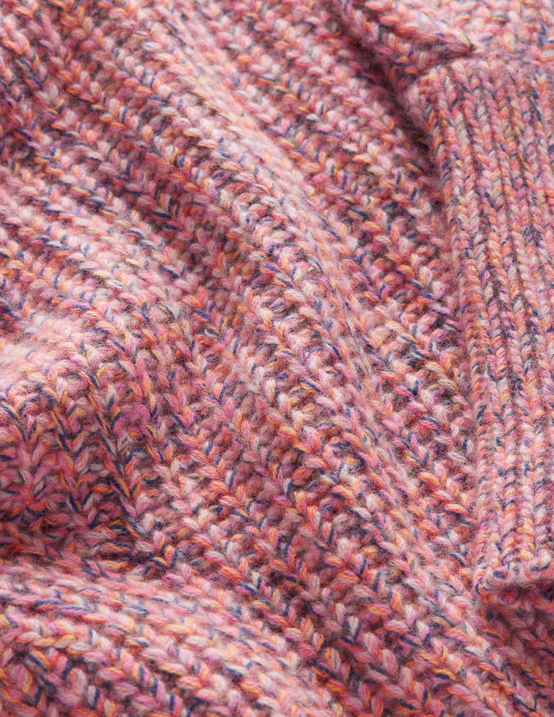 Chunky-Rib Cashmere Jumper-Dusky Rose Marl-7