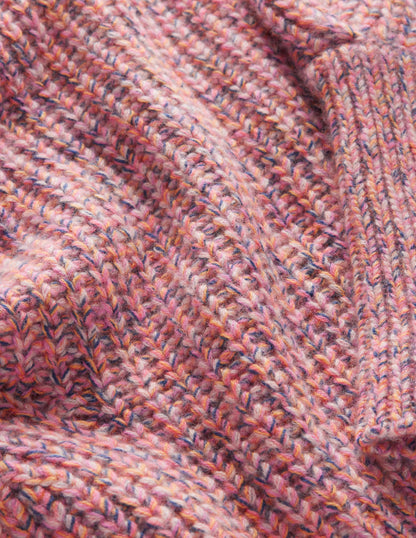 Chunky-Rib Cashmere Jumper-Dusky Rose Marl-7