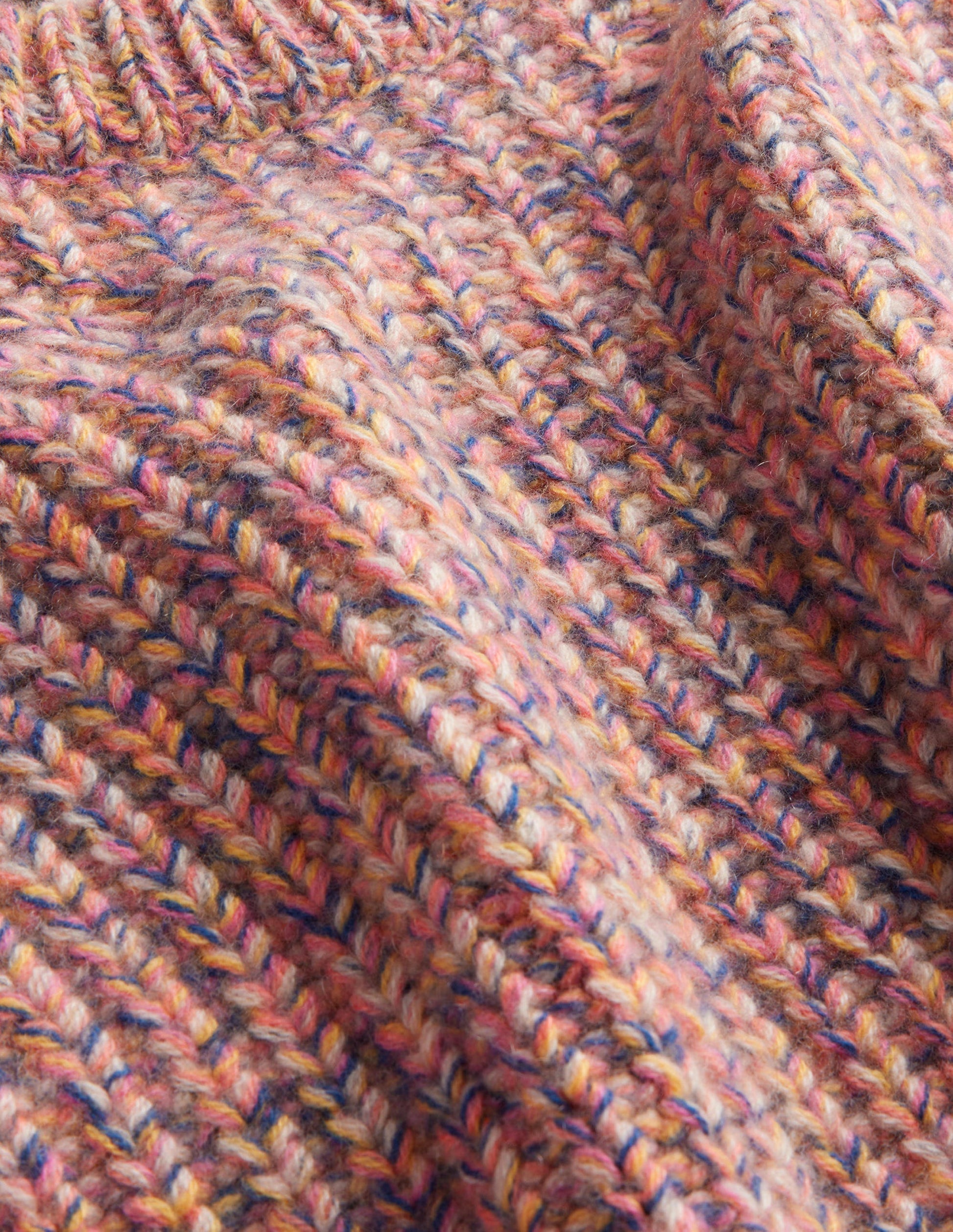 Chunky-Rib Cashmere Jumper-Dusky Rose Marl-8