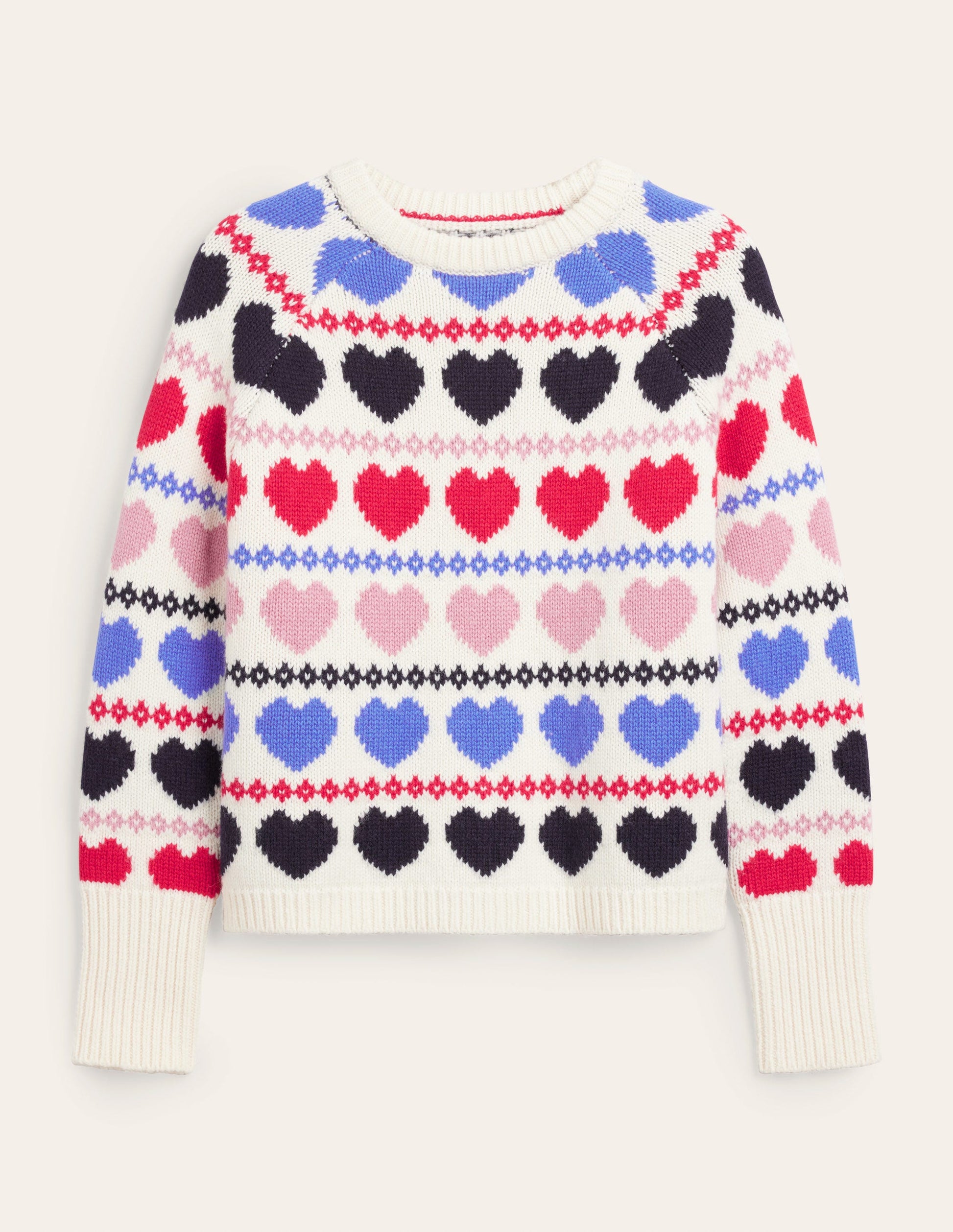 Chunky Fair Isle Jumper-Ivory Heart Fairisle-5
