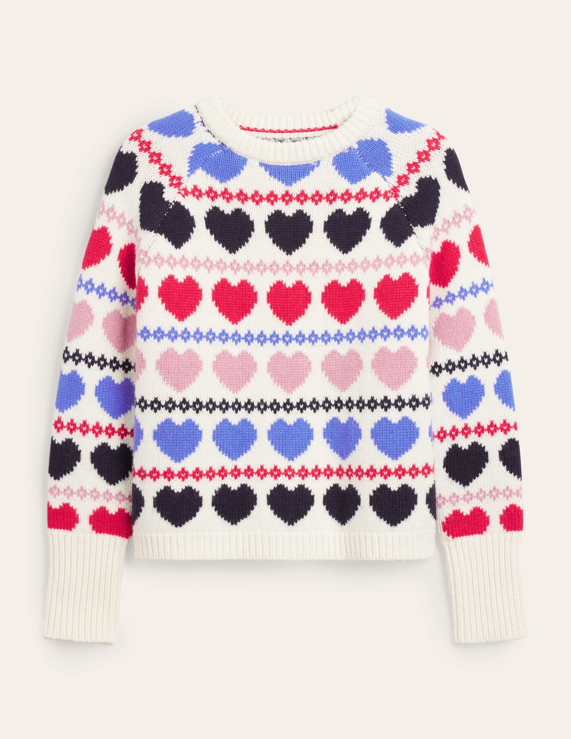Chunky Fair Isle Jumper-Ivory Heart Fairisle - Image 5