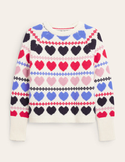 Chunky Fair Isle Jumper-Ivory Heart Fairisle-5