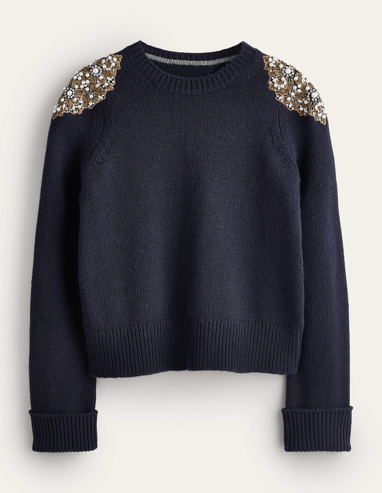 Embellished Jumper-Navy Embellishment