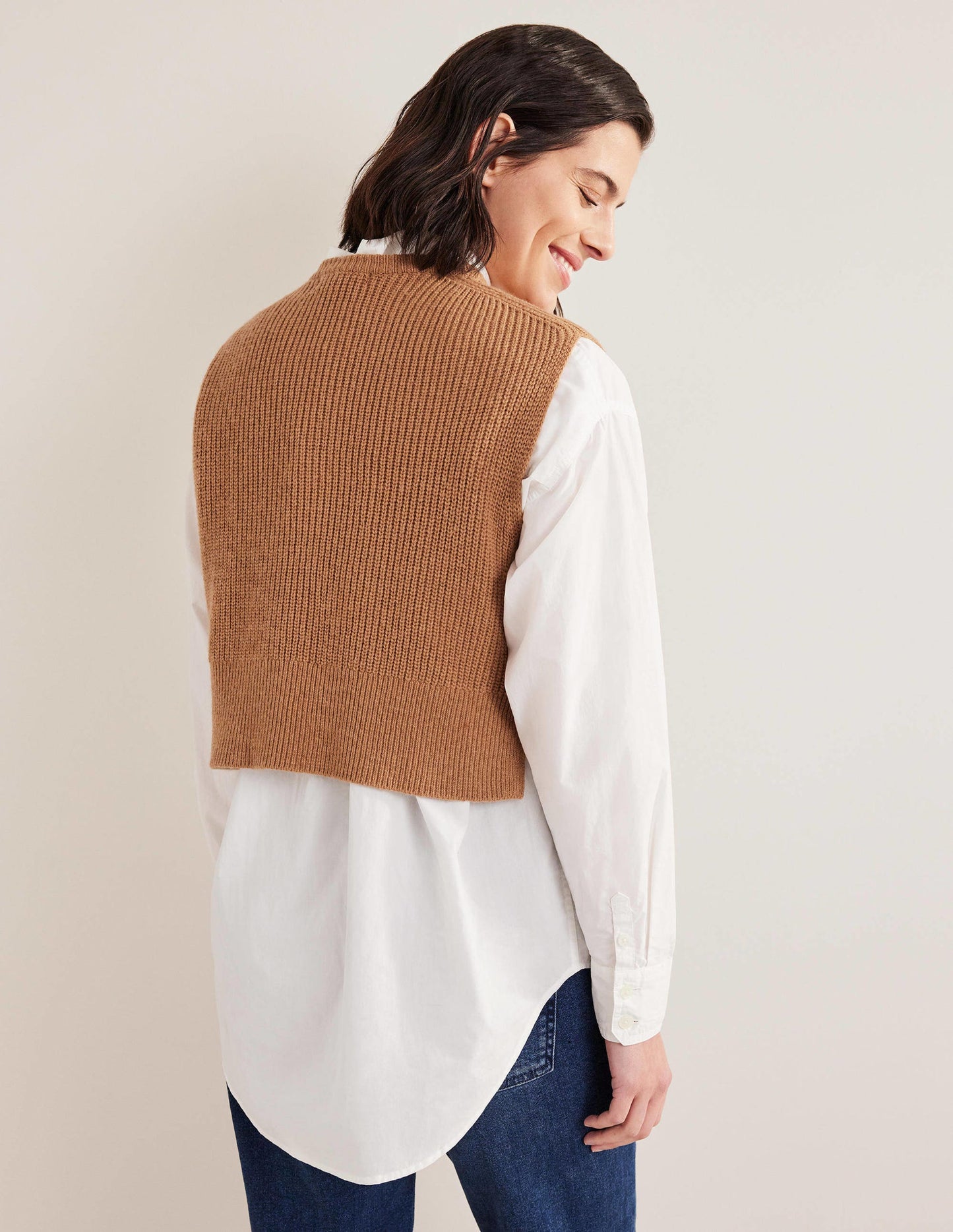 Cropped Ribbed Tank-Teddy Bear