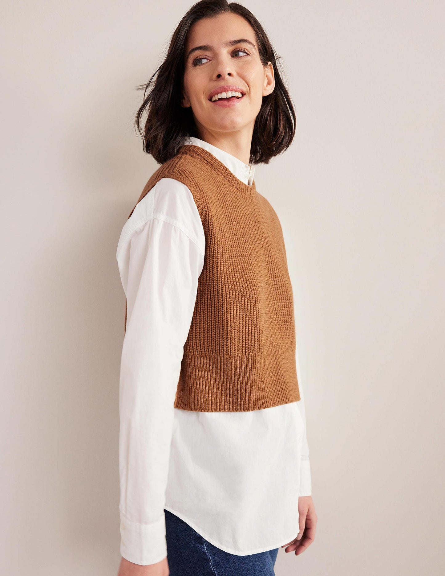 Cropped Ribbed Tank-Teddy Bear