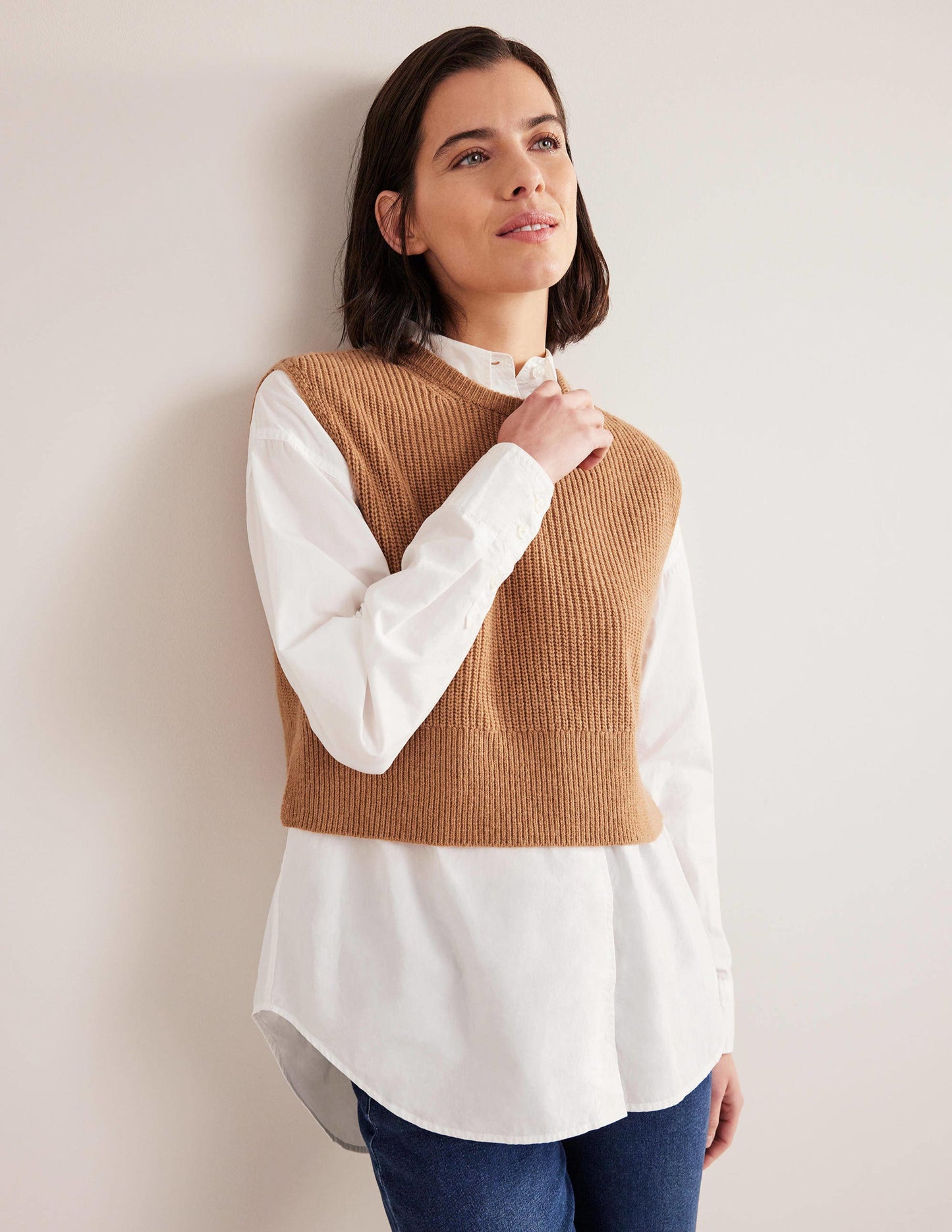 Cropped Ribbed Tank-Teddy Bear