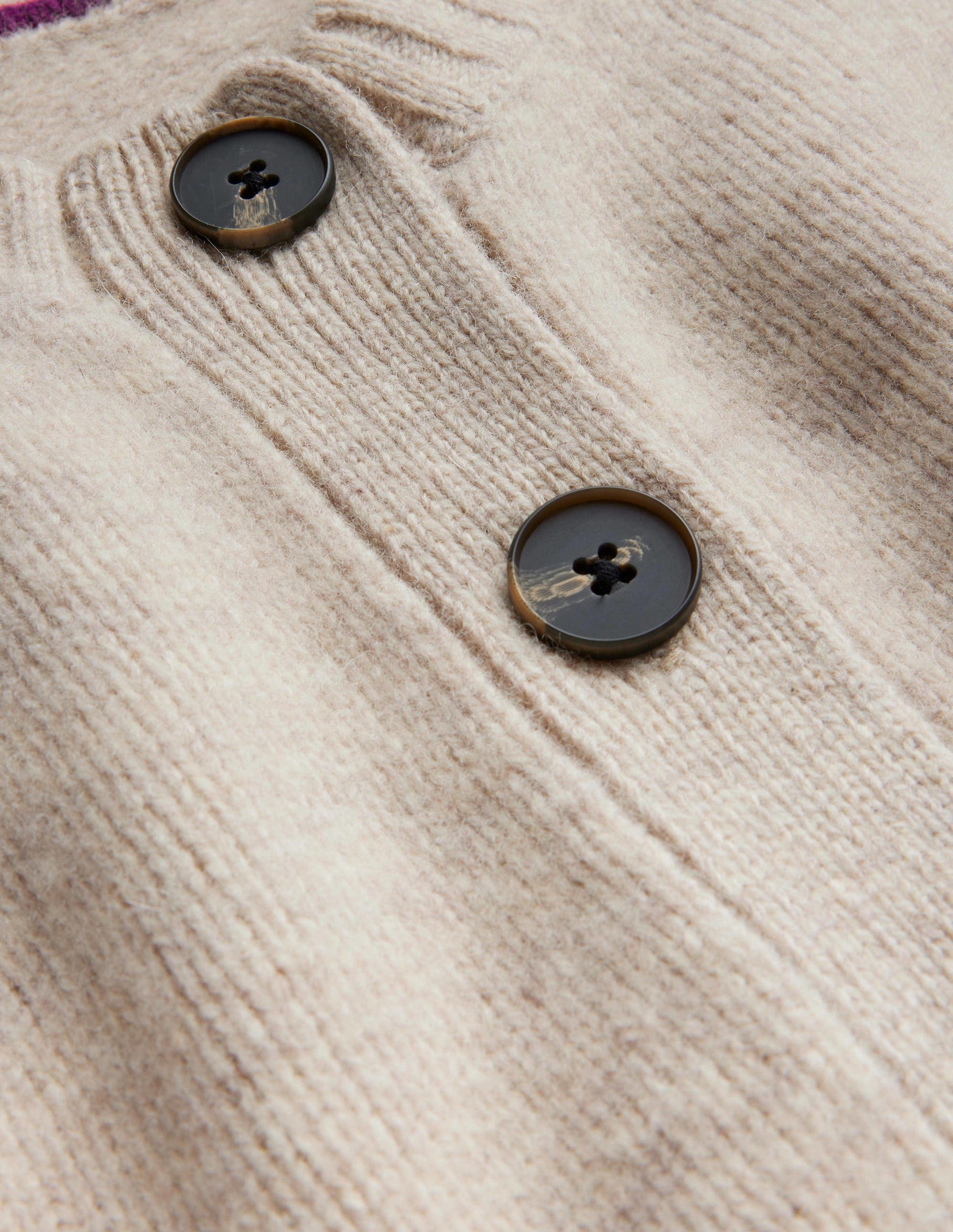 Brushed Wool Cropped Cardigan-Oatmeal Melange-6