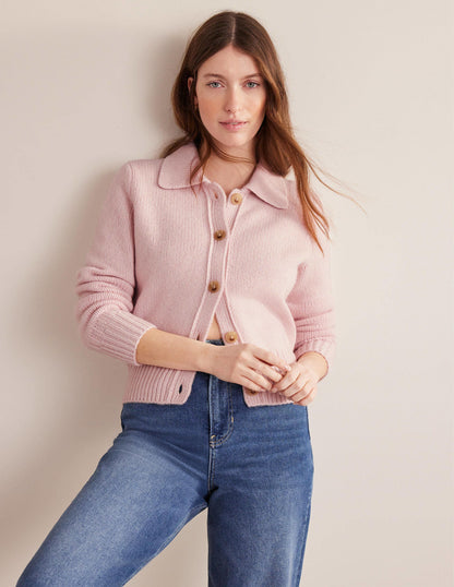 Collared Cashmere Cardigan-Marshmallow-1