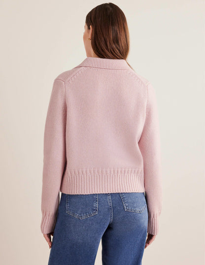 Collared Cashmere Cardigan-Marshmallow-3