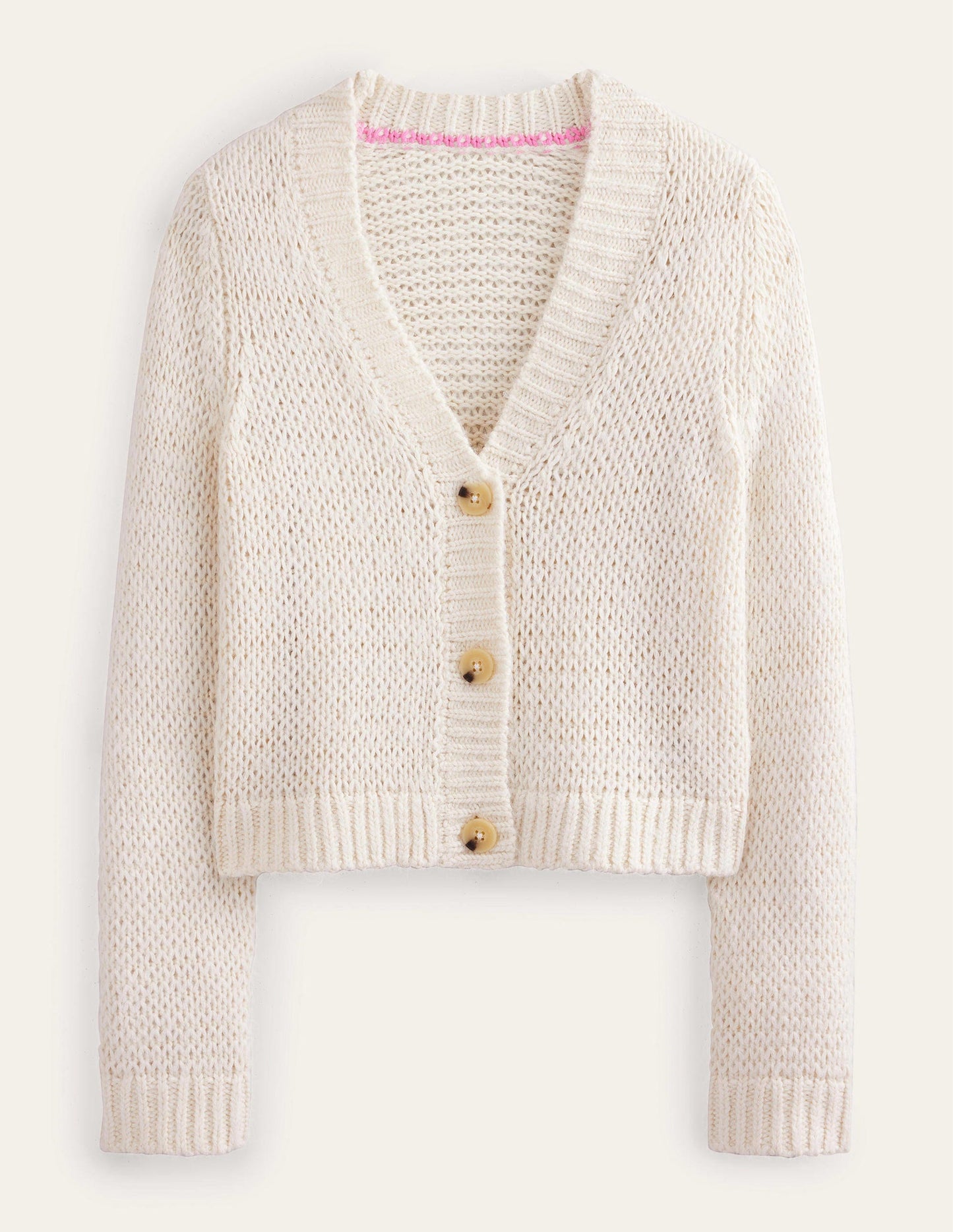 Fluffy Open Stitch Cardigan-Warm Ivory