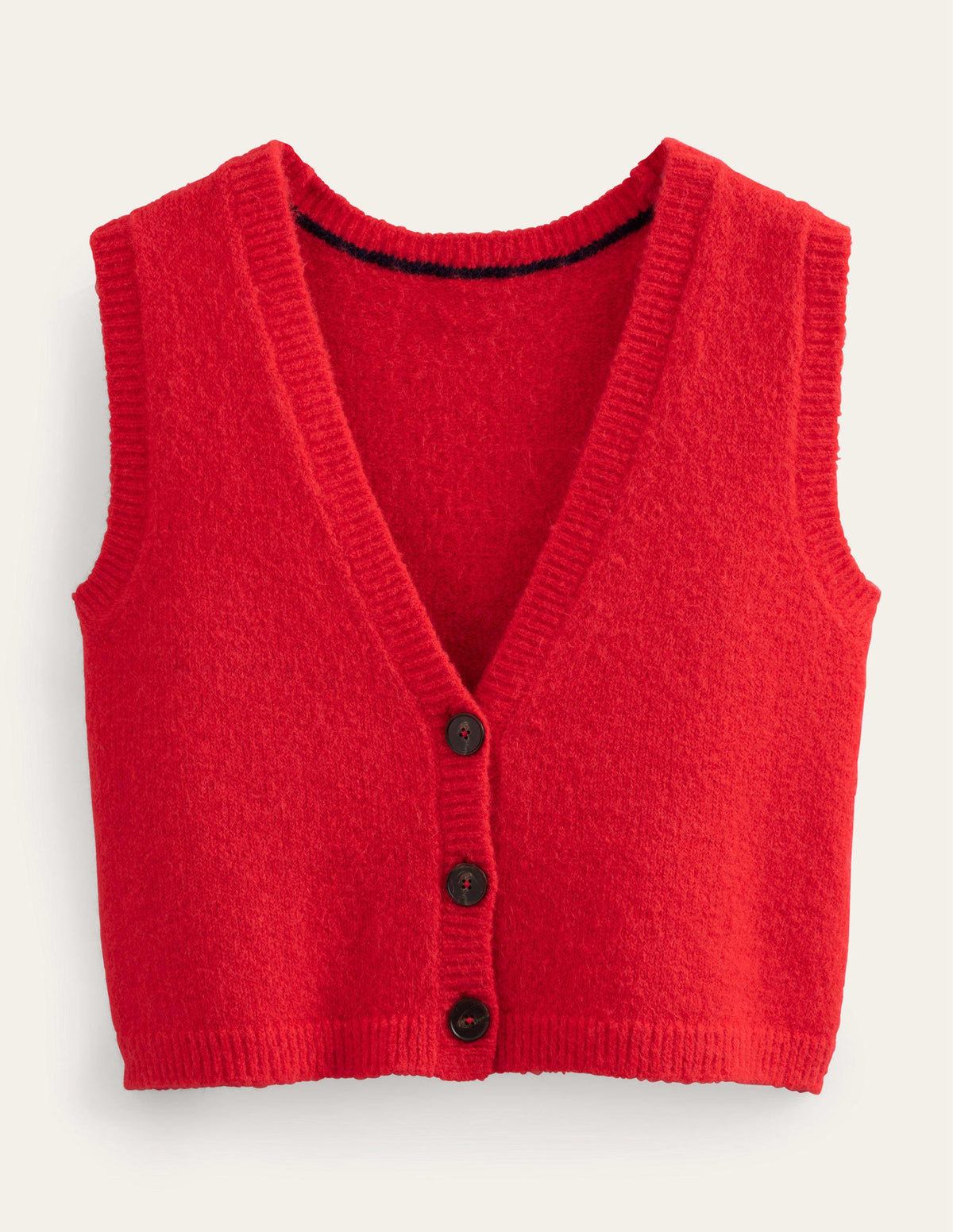 Cropped Fluffy Cardigan Tank-High Risk Red - Image 5