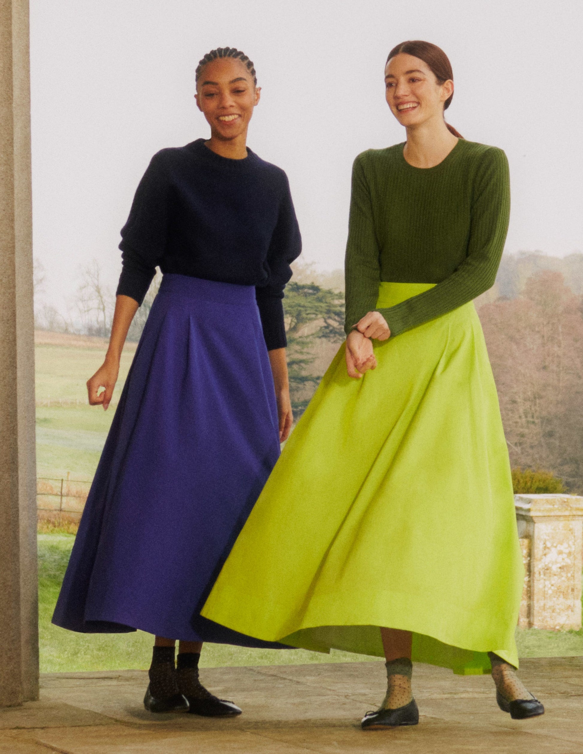 Brushed Wool Cropped Jumper-Navy-6