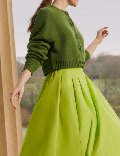 Brushed Wool Cropped Jumper-Navy-7