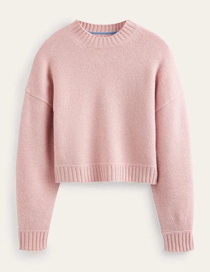 Brushed Wool Cropped Jumper-Chalky Pink-6