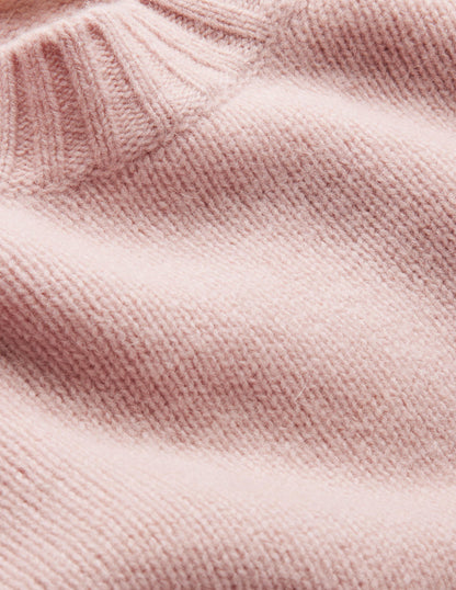 Brushed Wool Cropped Jumper-Chalky Pink-7
