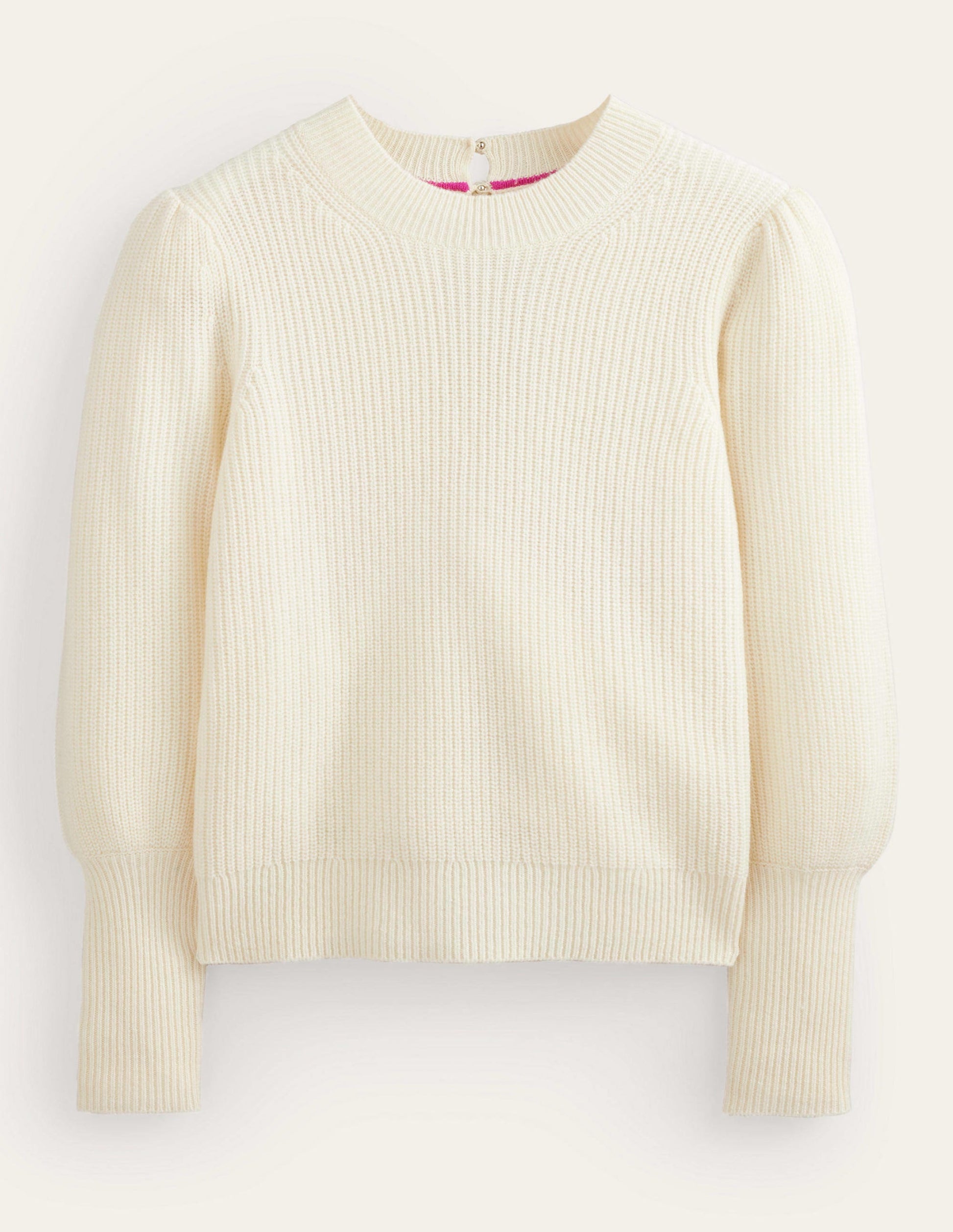 Key-Hole Cashmere Jumper-Warm Ivory-5