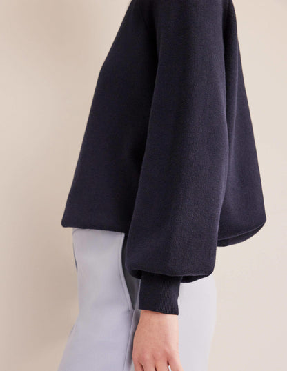 Crew Neck Jumper-Navy-2