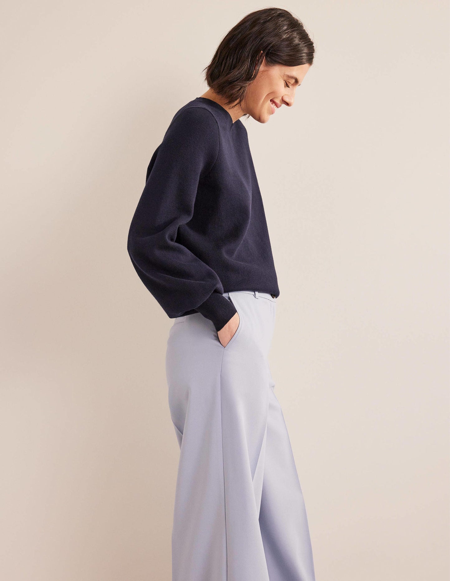 Crew Neck Jumper-Navy