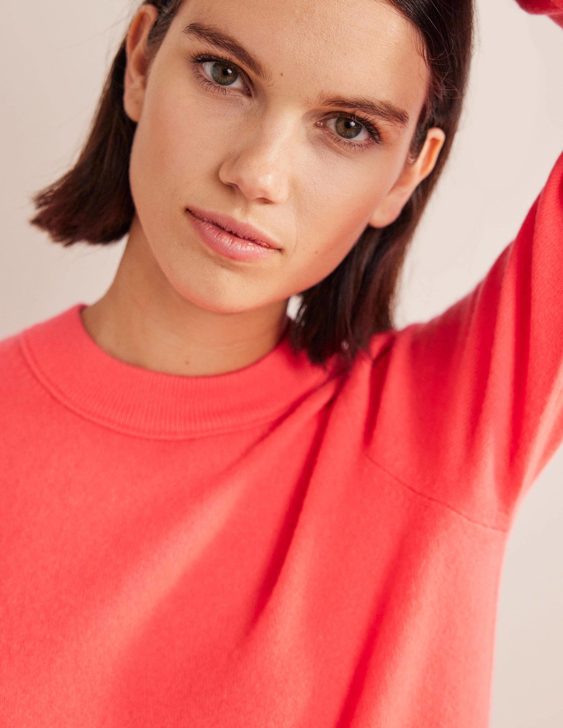 Cashmere Puff Shoulder Jumper-Bright Watermelon-5