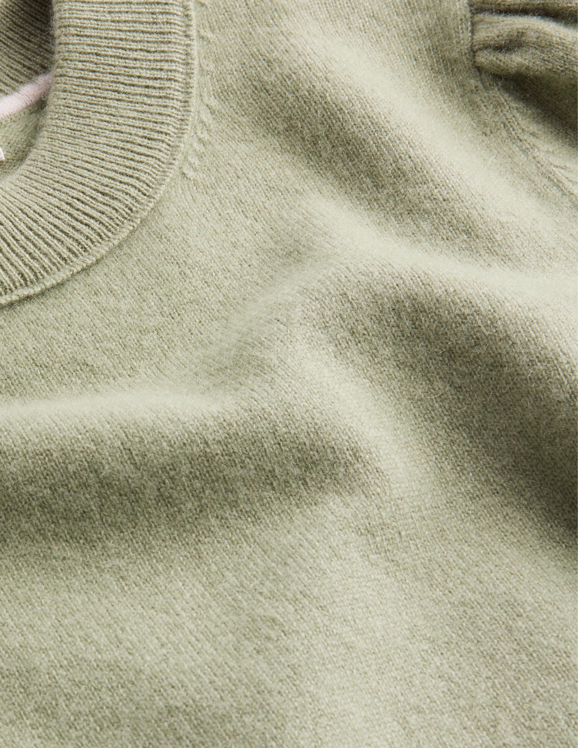 Cashmere Puff Shoulder Jumper-Stone Green-6
